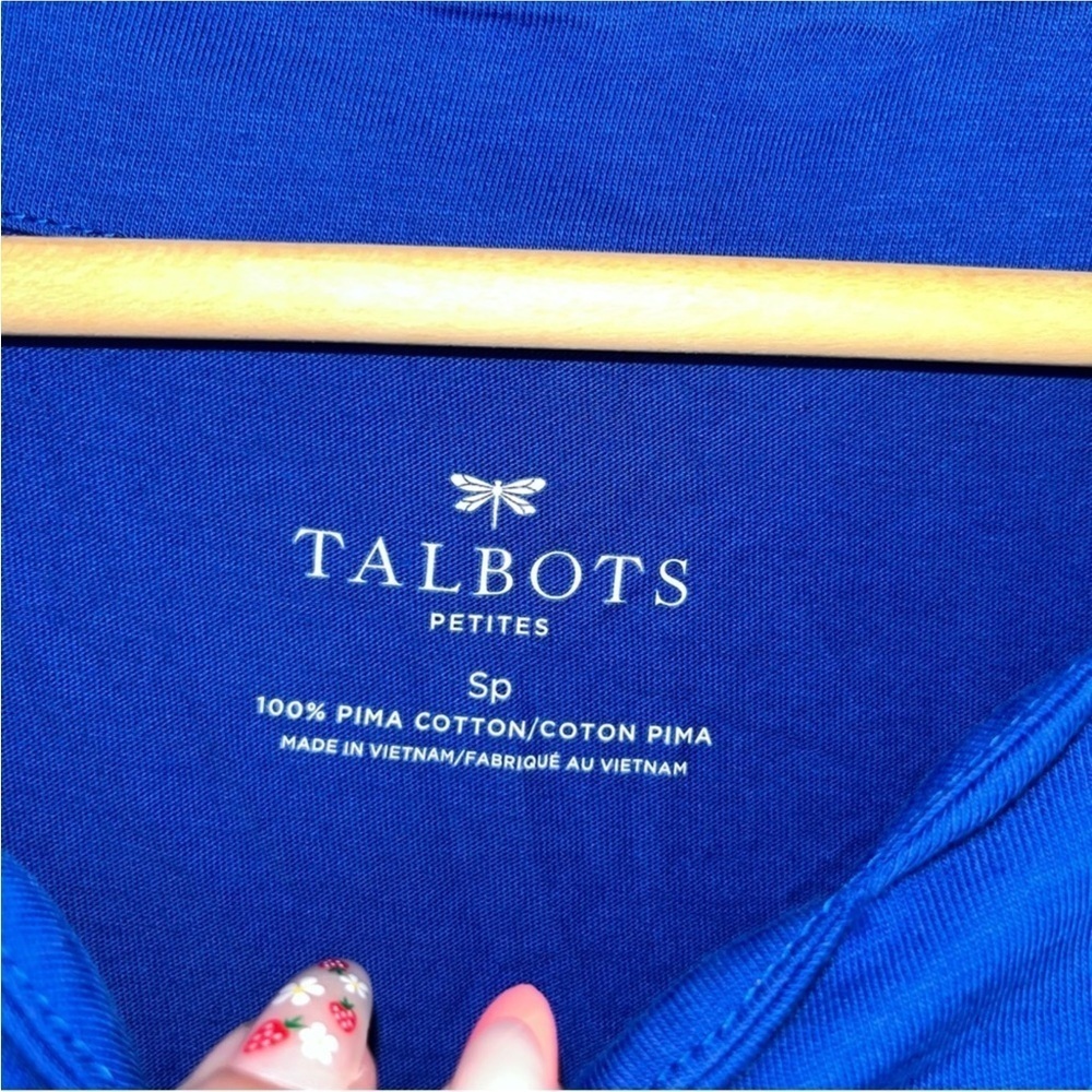 Talbots Blue Scalloped Edge Tee - Picture 3 of 3